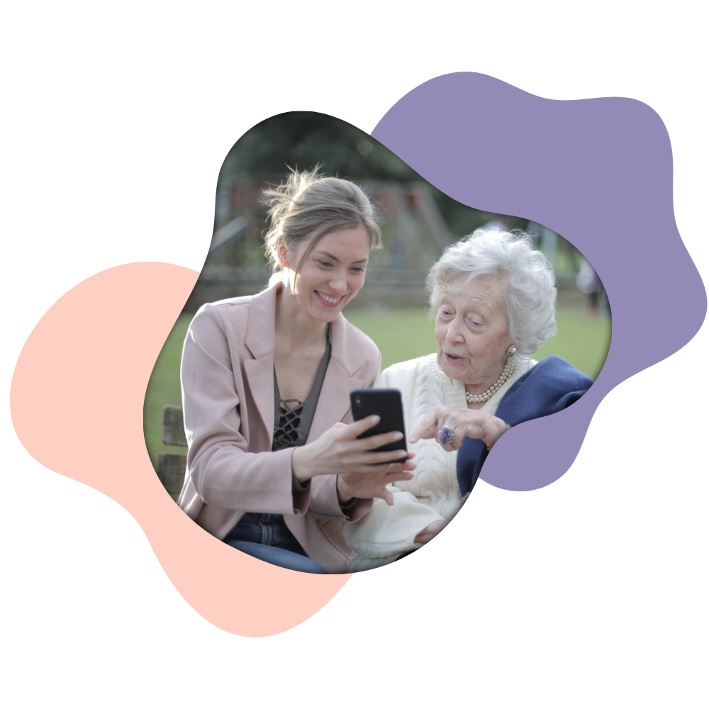 Caregiver helping elderly person